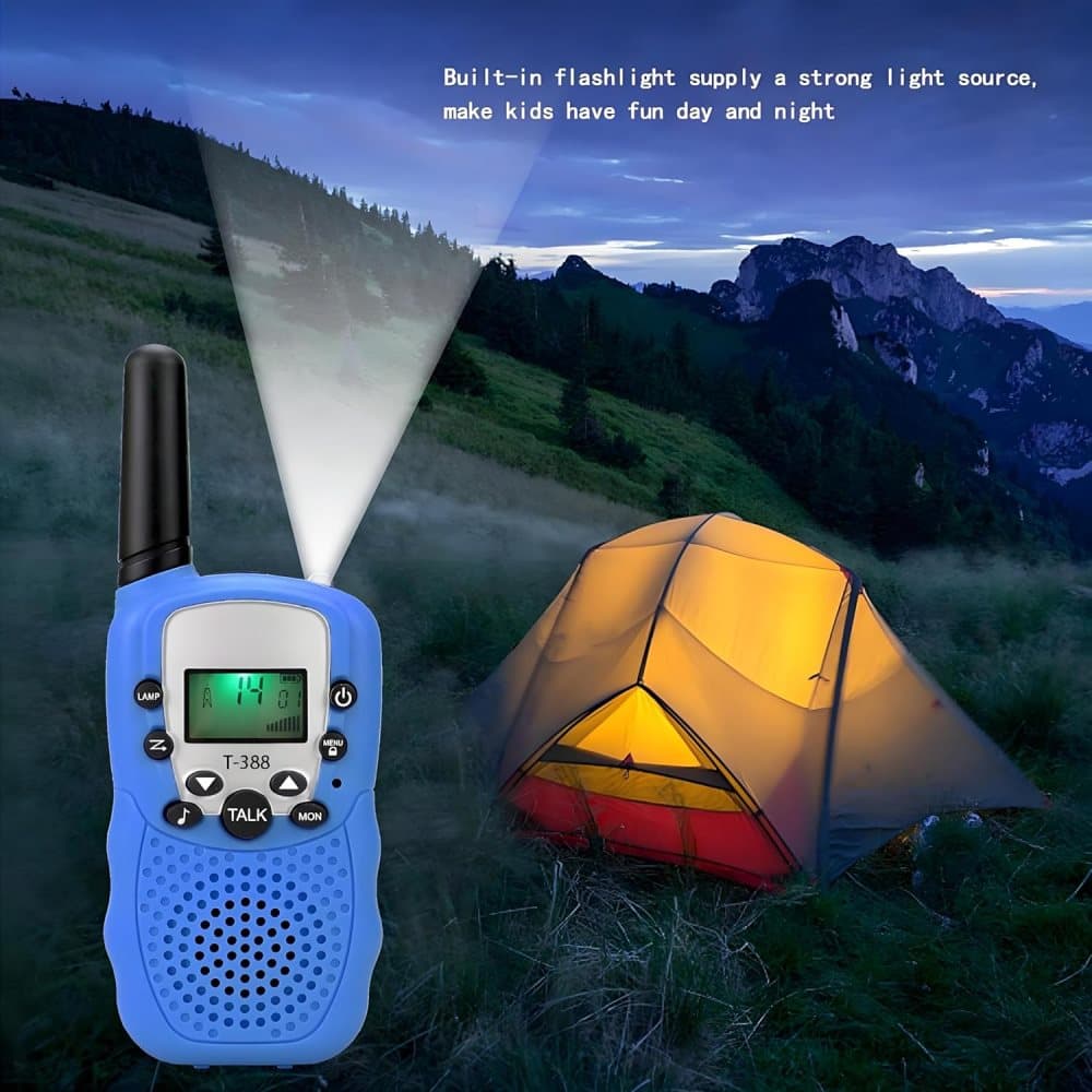 2-Pack Kids Walkie Talkie with 3 km Range, Black