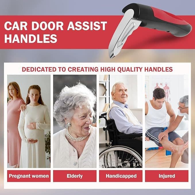 2 pcs Car Support Handles for Elderly, Emergency Hammer, Vehicle Door Handle Assistance, Blue