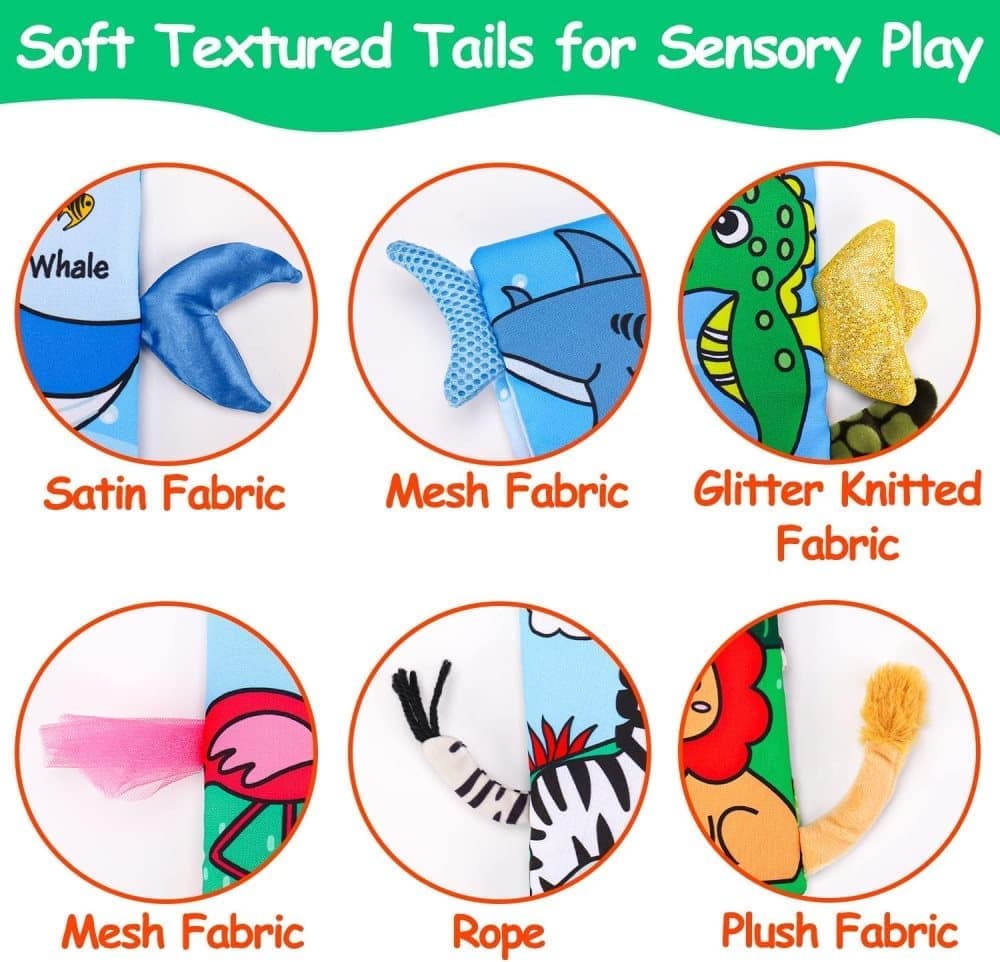 2-Pack Baby Cloth Book, Soft Learning and Sensory Activity Toy for Infants, 2 books