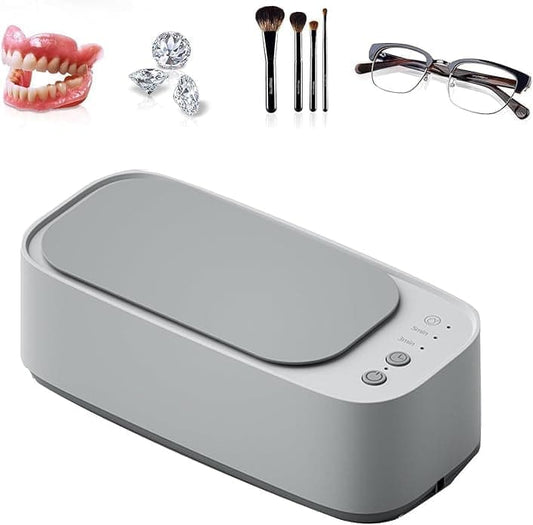 45000 Hz Ultrasonic Cleaner with 3 Cleaning Modes for Glasses Jewelry Dentures, Gray