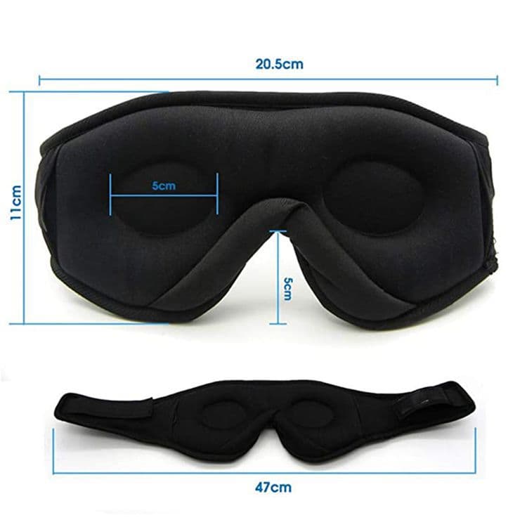 Bluetooth Sleep Headphones Headband with Eye Mask, Wireless Stereo Music for Sleep and Relaxation, Blue