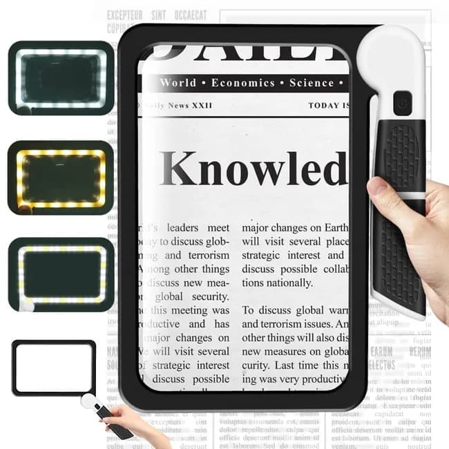 5X Magnifying Glass with 48 LED Lights, 3 Modes for Reading