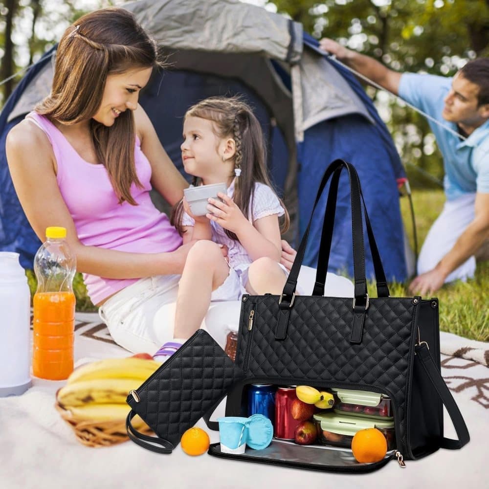 2-in-1 Insulated Leak-Proof Lunch Bag and Laptop Bag for Work, 15.6 inch, Red