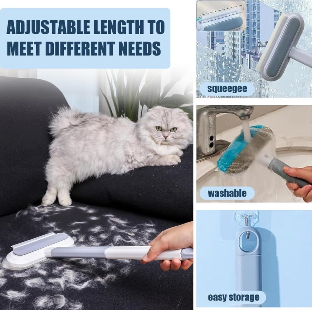 Pet Fur Remover 4-in-1, Multifunctional Brush for Dogs, Compatible with Furniture Car Sofa Clothes