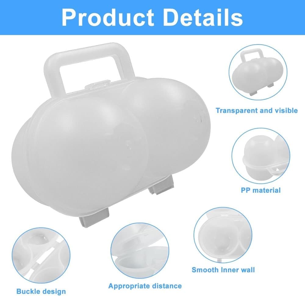 2-Pack Egg Storage Container with 2 Compartments, Portable PP Material for Picnics and Hiking