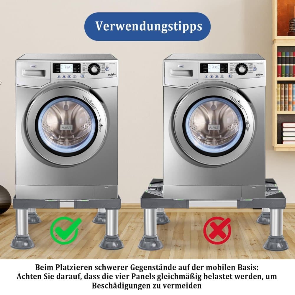 Washing machine base with vibration-damping legs, strong load-bearing, non-slip, practical, 21-24cm