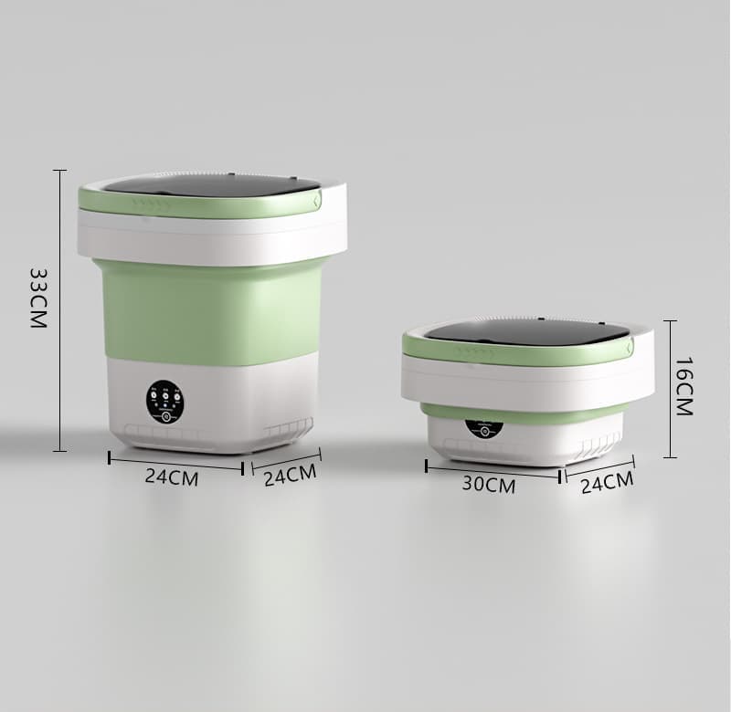 12L Mini Foldable Portable Washing Machine for Travel Small Apartments Student Rooms, Green