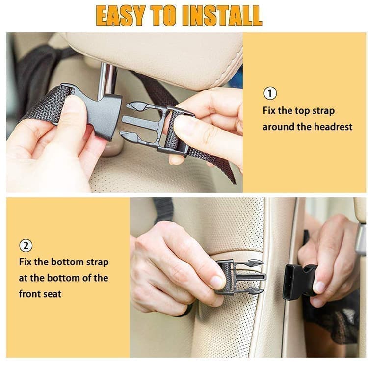 2-Pack Universal Car Back Seat Tablet Holder, 41×61cm, Compatible with All Brands