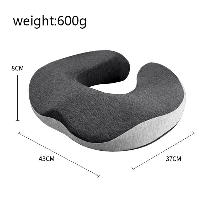 Ergonomic Memory Foam Orthopedic Seat Cushion for Coccyx Pain Relief, U-Shaped, for Office and Home