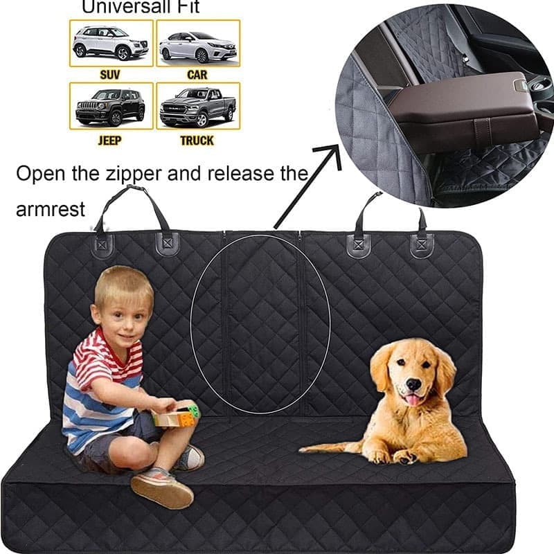 Waterproof Dog Car Seat Protector Mat 1 Pack, Compatible with Most Vehicles, 60 x 120 cm, Black