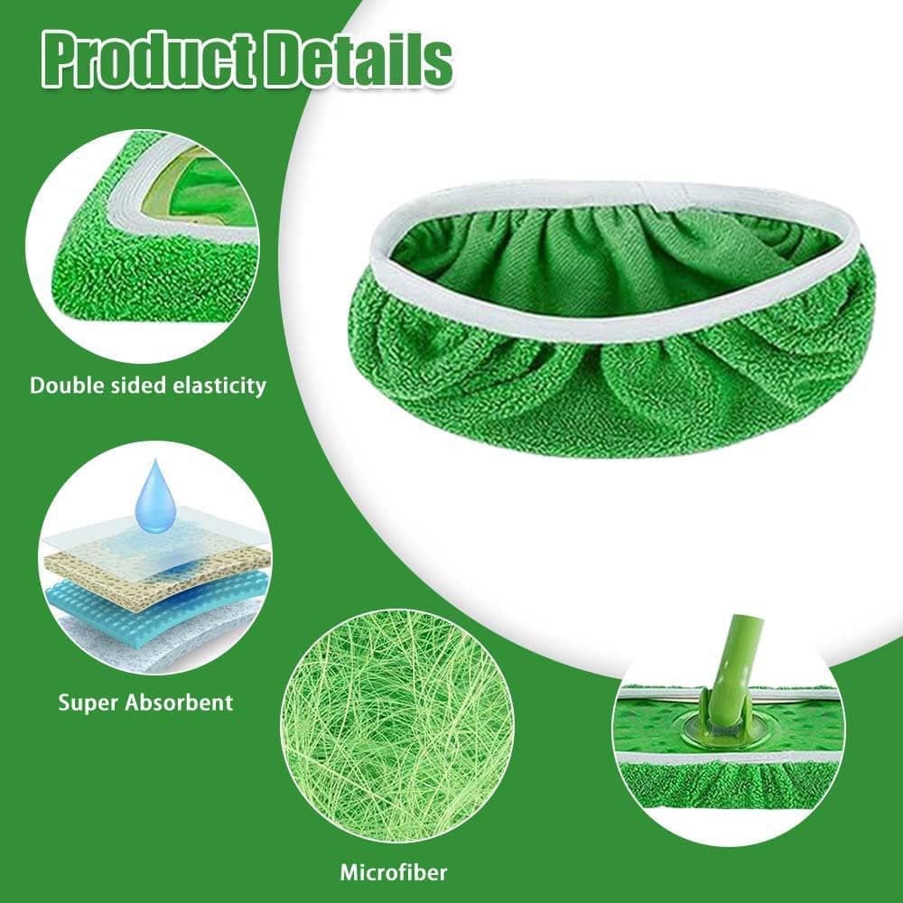 8 Replacement Cloth Covers for Swiffer Mop, Reusable Wet and Dry Cleaning Pads, Compatible with Swiffer