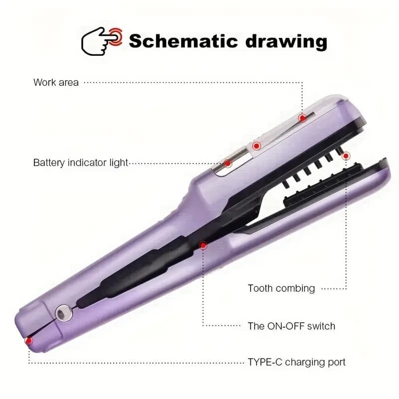 Rechargeable Split End Trimmer Portable Hair Trimmer for Travel Easy to Use, Black