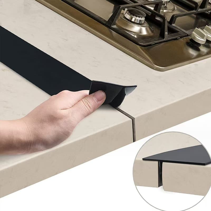 2-Pack High Temperature Resistant Gap Strip for Stove and Cabinet, 1.5 x 0.5 Inches, Black