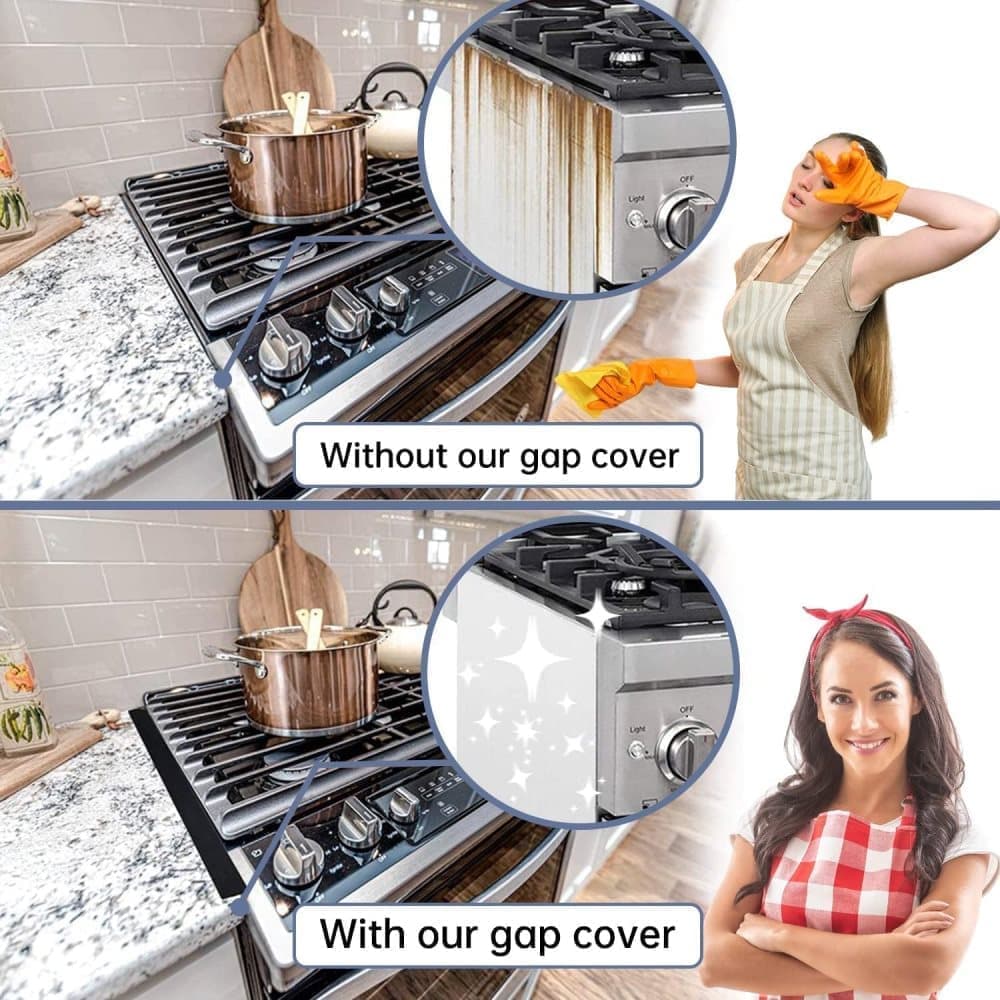 2-Pack High Temperature Resistant Gap Strip for Stove and Cabinet, 1.5 x 0.5 Inches, Black