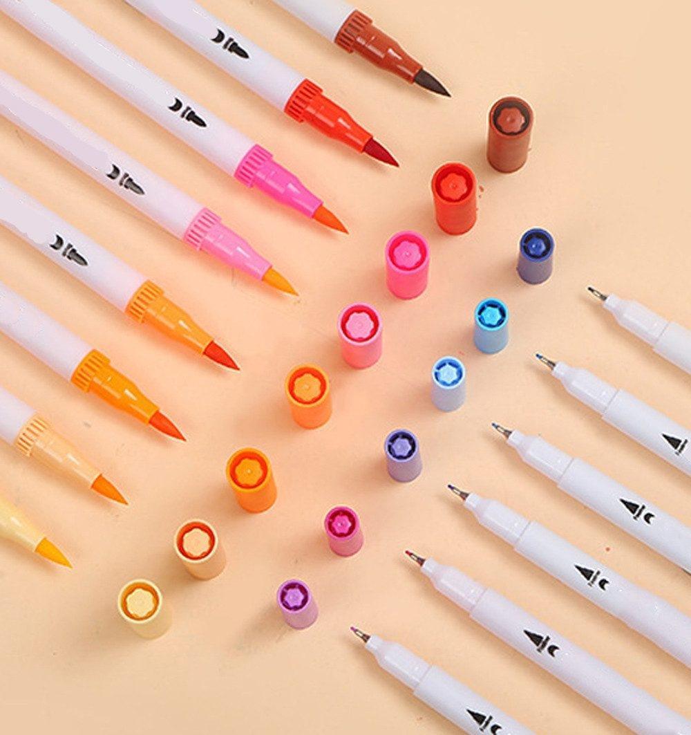 72-Pack Washable Double-Ended Watercolor Pens for Creative Painting, with 144 Tips