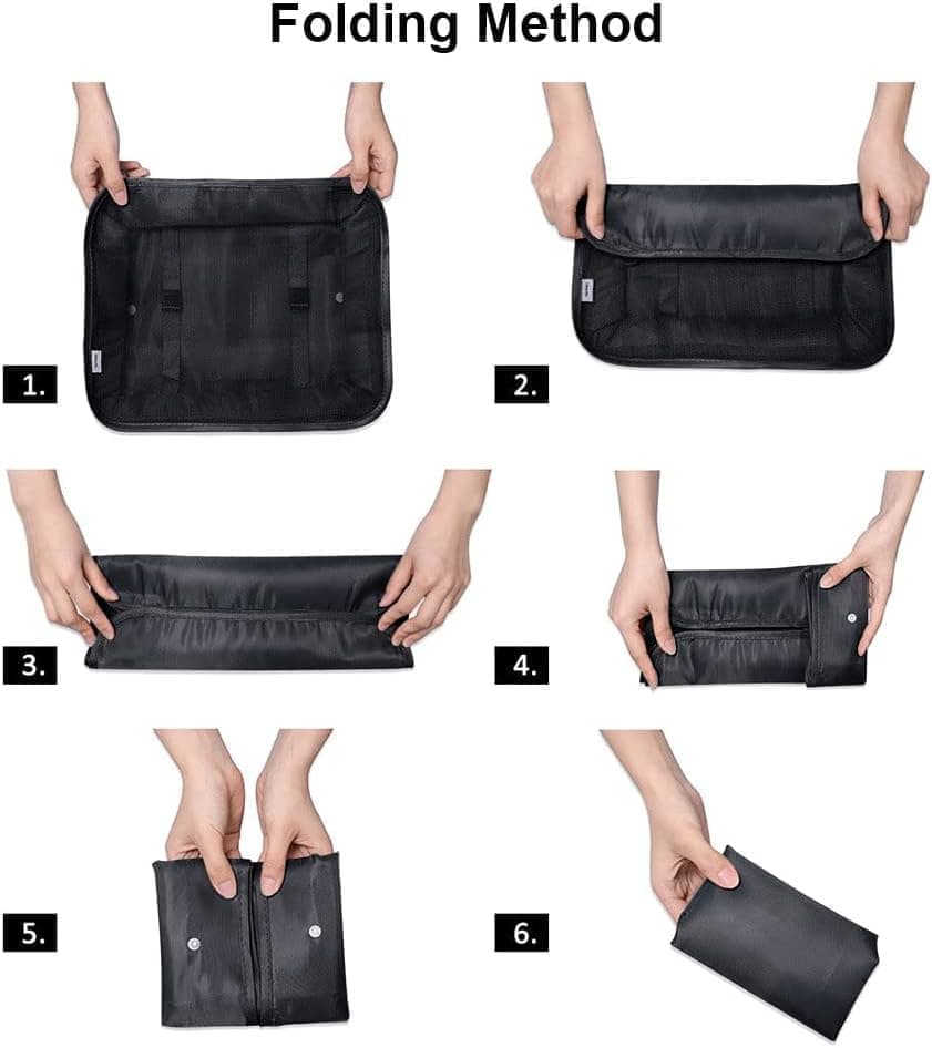 8-Piece Water Resistant Lightweight Travel Organizer for Bags, Black