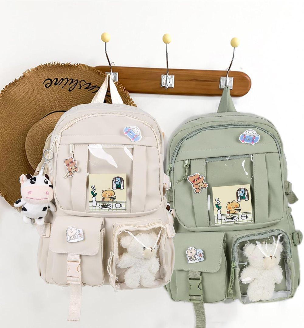 Kids Backpack 43x31 cm with Accessories, Pink, for Children and Teens