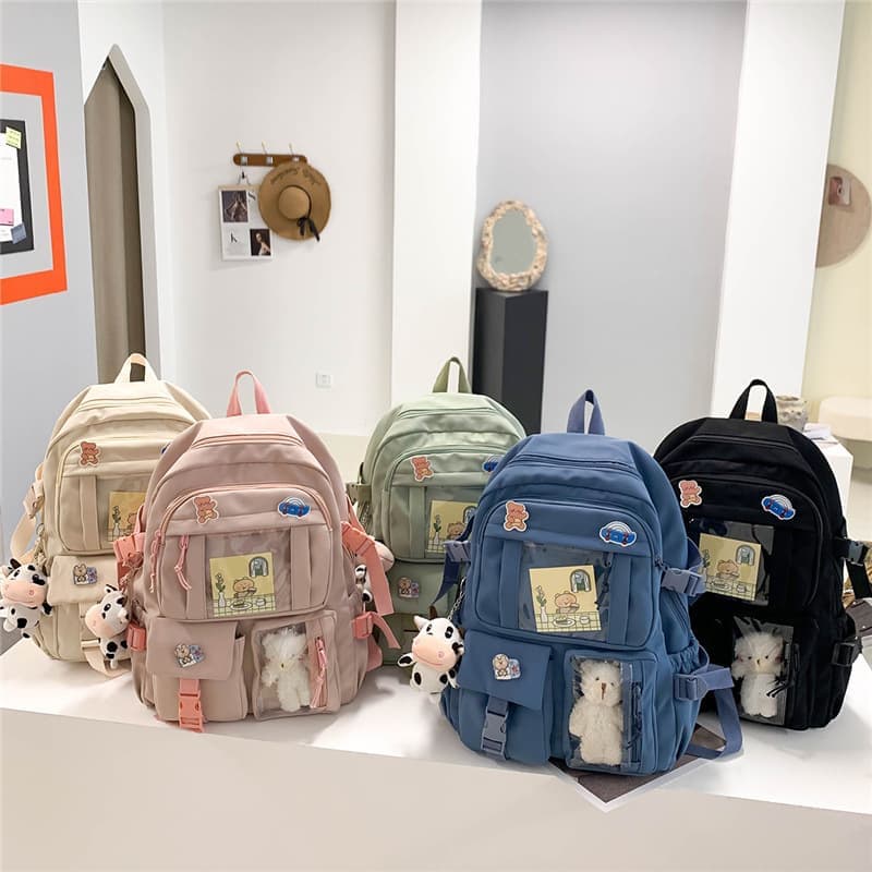 Kids Backpack with Accessories, 43x31 cm, Blue, for Children and Teens