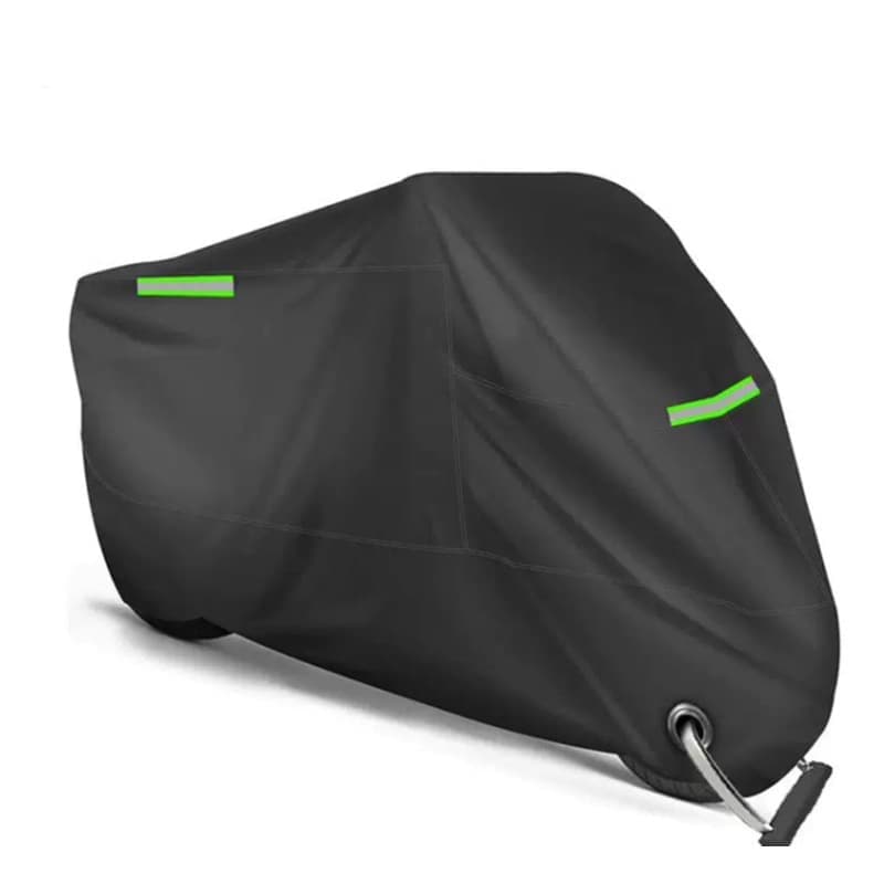 Waterproof Motorcycle and Moped Cover with Reflective Strips, Rain UV Dust Resistant Black, 230x95x125cm