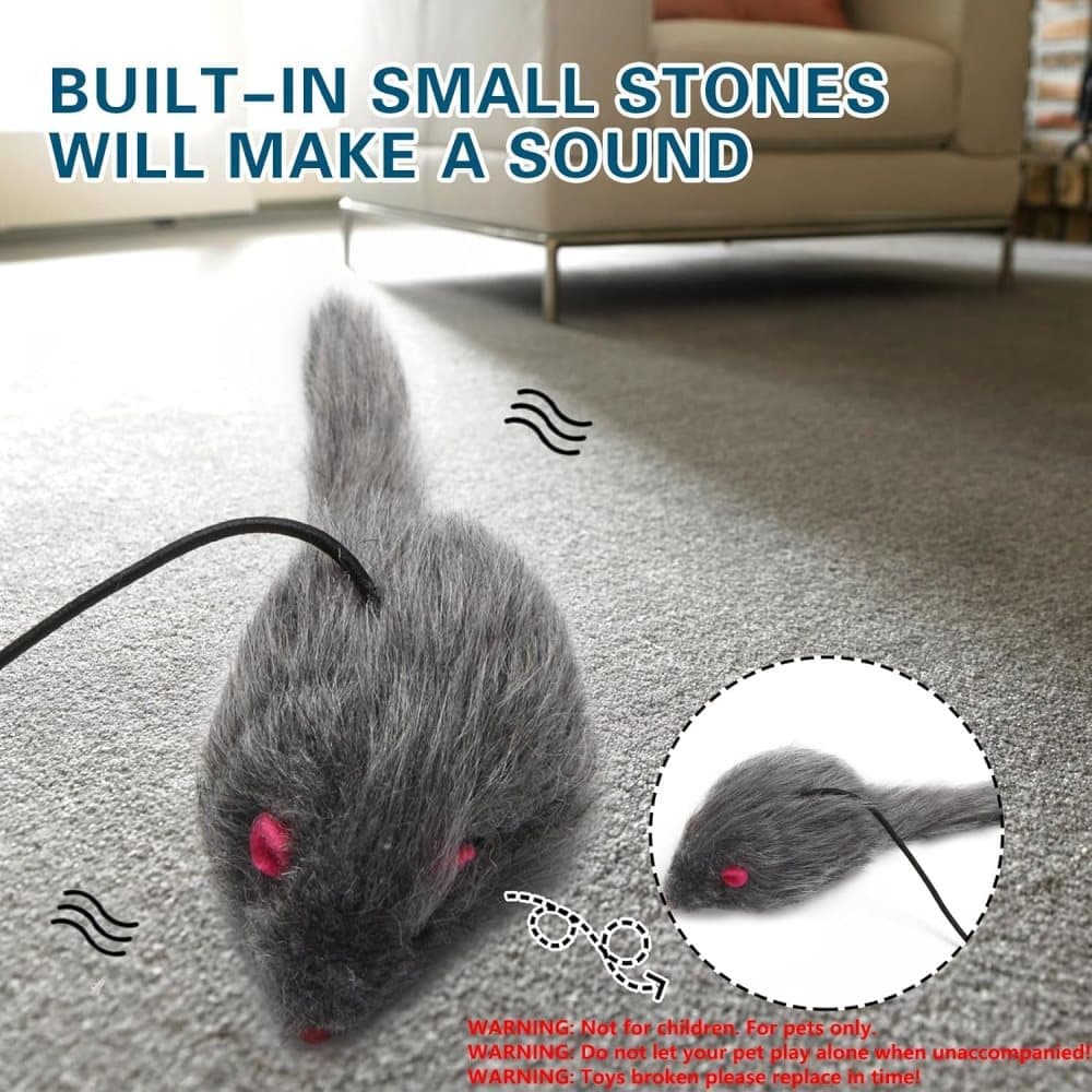 Cat Toy with Mouse and Feather, Hanging Door Toy for Indoor Cats, Stimulating Play
