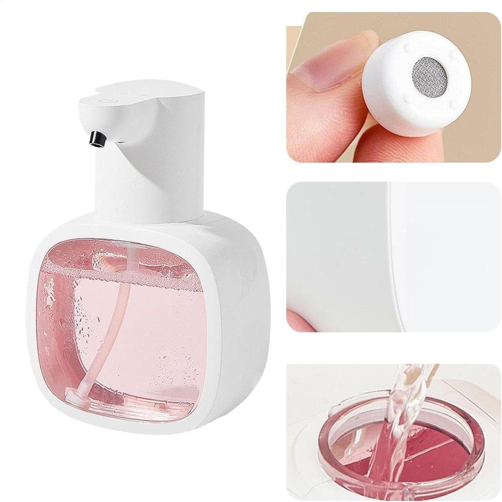 500ml Touchless Automatic Soap Dispenser with USB-C Charging, White, Compatible with Liquid Soap