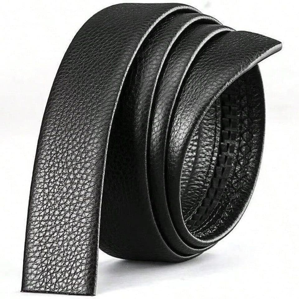 Men's Adjustable Leather Belt Automatic Latching for Business and Everyday Use, Gold