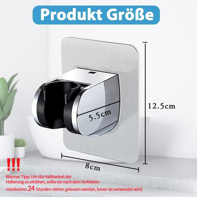Adjustable self-adhesive shower holder no drilling wall bracket for handheld shower, easy bathroom installation
