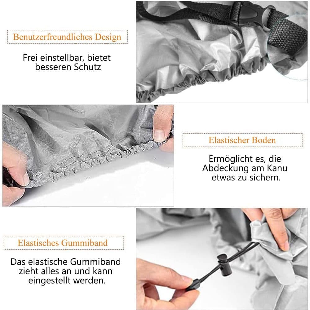 420D Waterproof Kayak Canoe SUP Cover, Universal Outdoor Boat Cover with Dust and UV Protection, 420D(L)