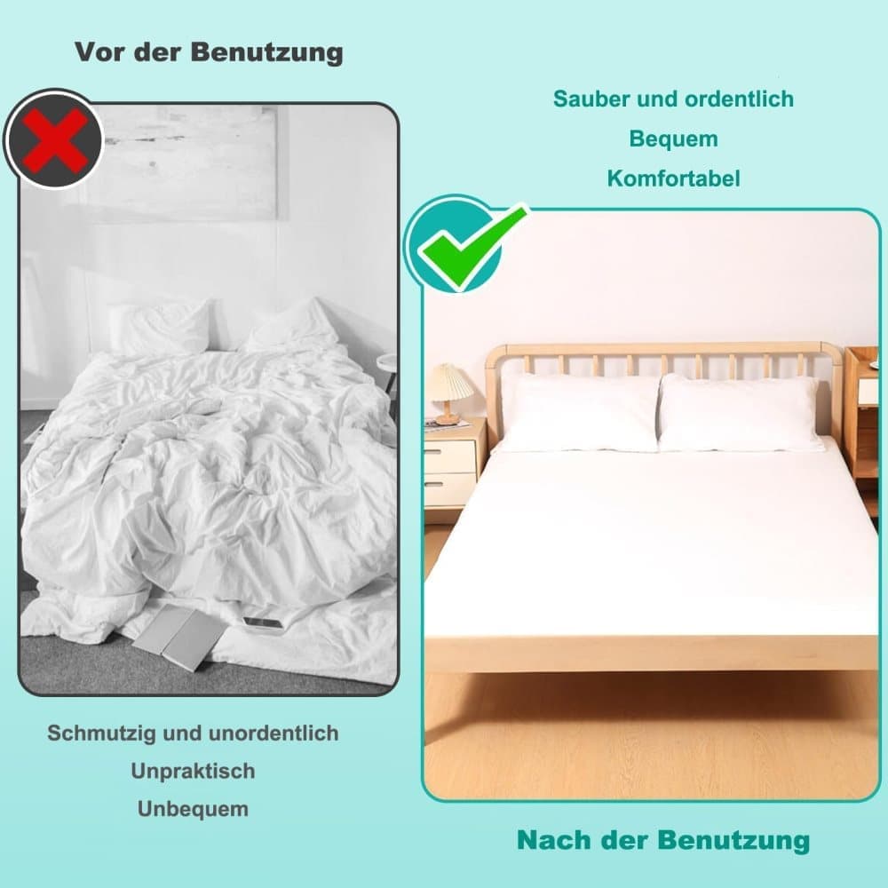 Adjustable Sheet Holders with Elastic Bands and Metal Clips for Securing Sheets Mattress or Sofa Covers, Black