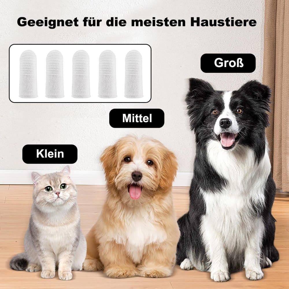 20 Pack Pet Finger Brush for Dogs and Cats, Gentle Teeth Cleaning, Reusable, Compatible with Oral-B