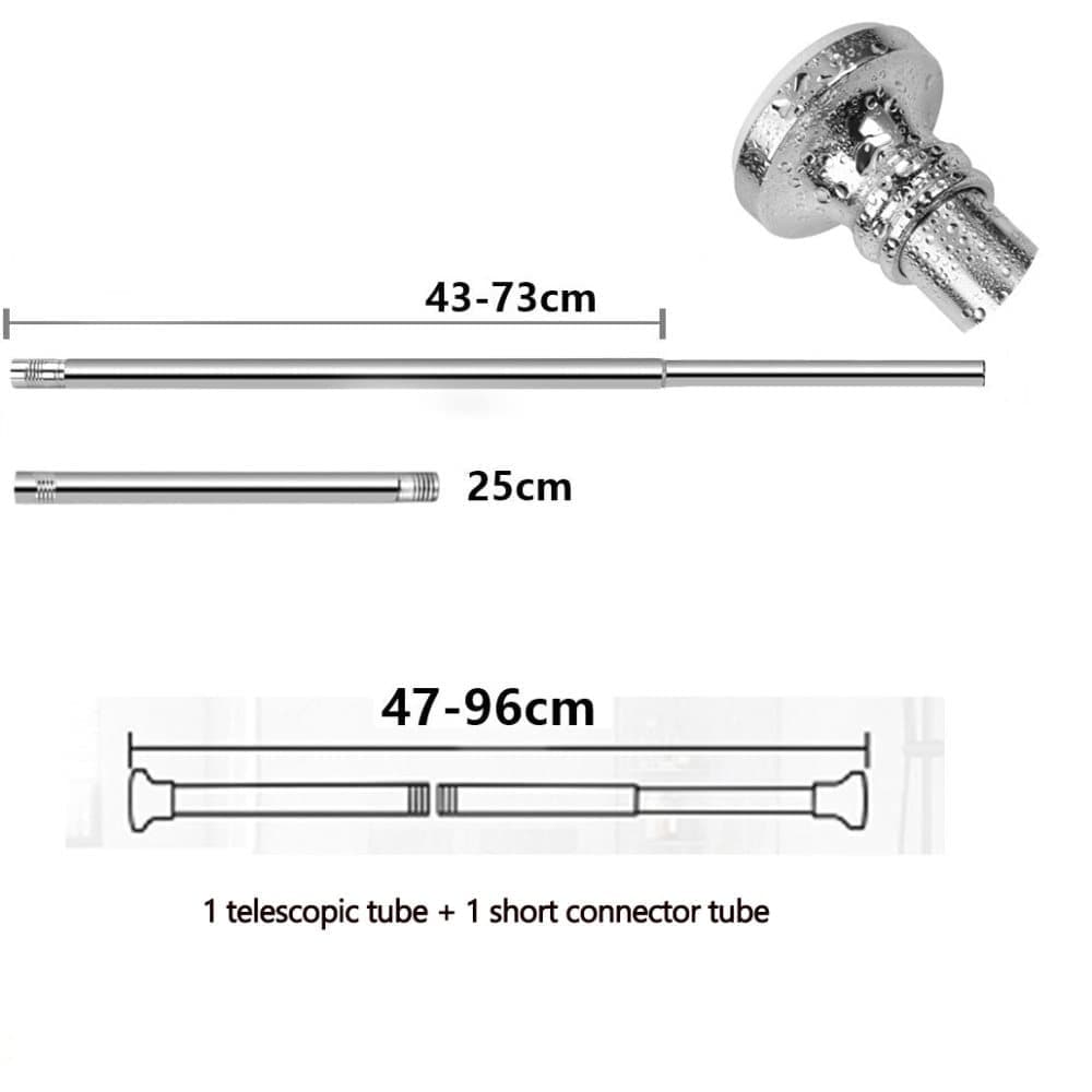 Extendable stainless steel telescopic curtain rod, 47-96cm