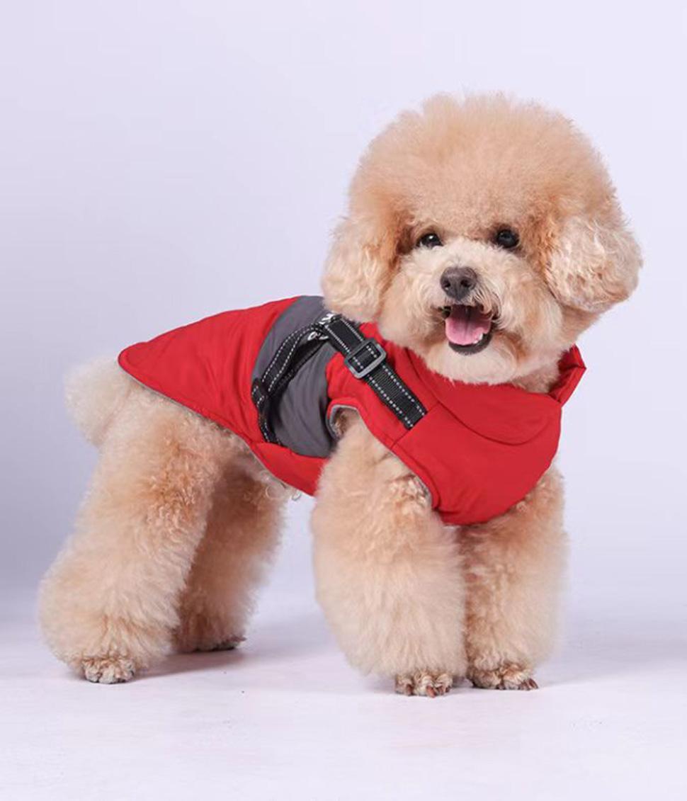 Winter Dog Vest Warm Soft Stand Collar Windproof Waterproof, Multiple Colors, S M L XL, Red