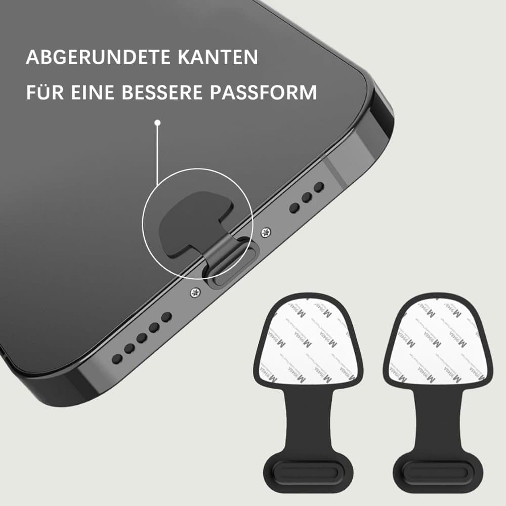 8-Pack Dust Plugs Compatible with USB-C and Lightning, Black