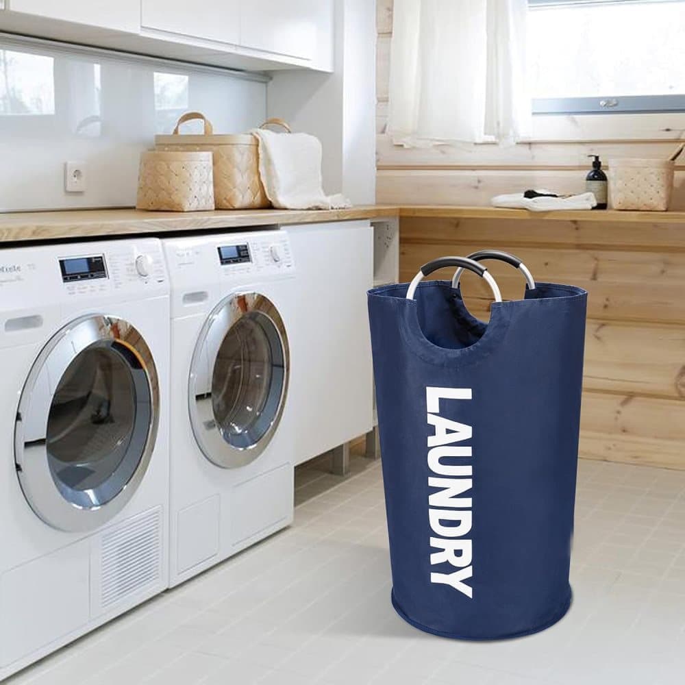 90L Foldable Laundry Basket, Waterproof, Compatible with Samsung, Light Gray, 38x38x79 cm