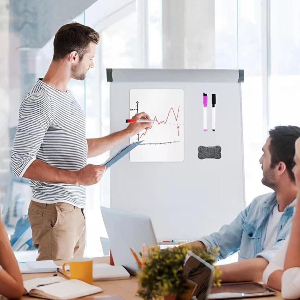 Magnetic Whiteboard A3 for Refrigerator, White