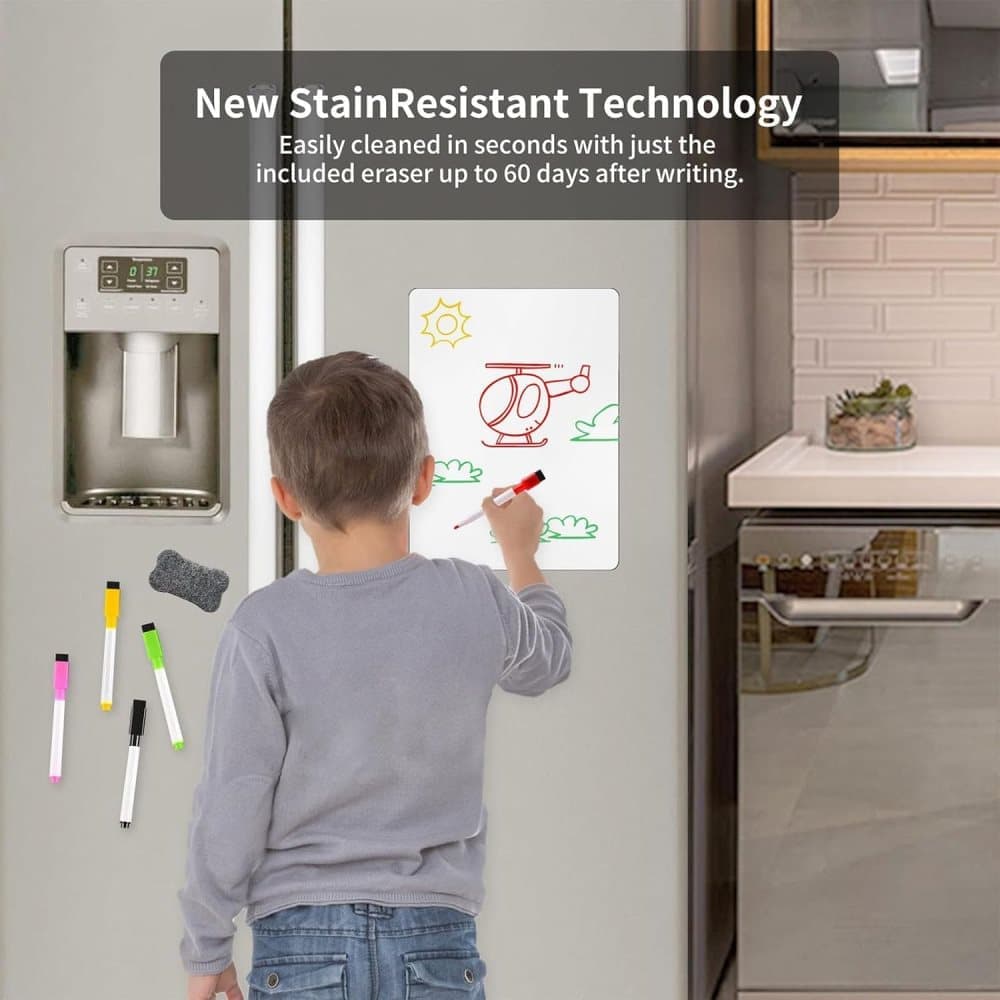Magnetic Whiteboard A3 for Refrigerator, White