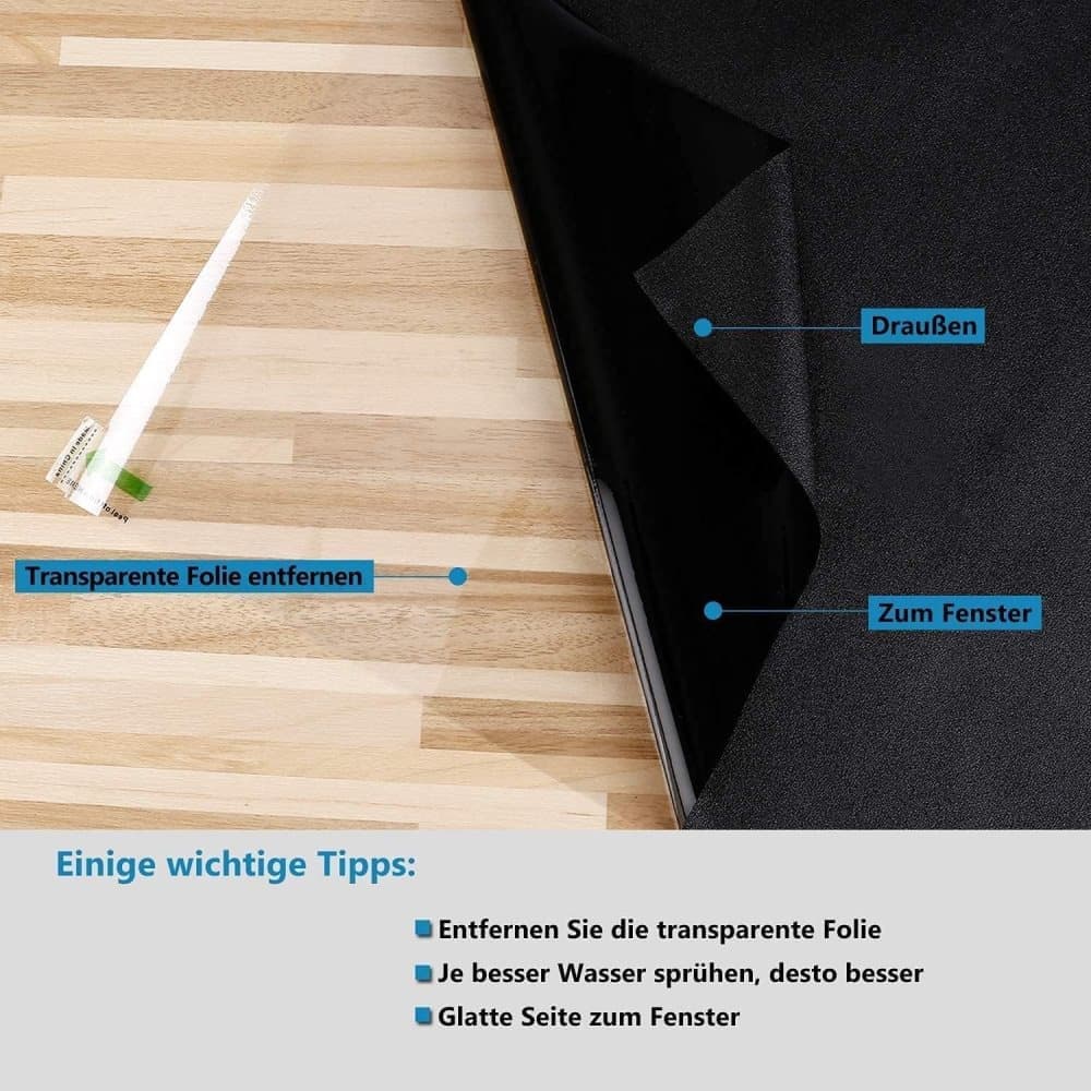 50cmx5m Self-adhesive window film mirror reflective for sun protection UV protection and privacy blocks heat and UV radiation, Black