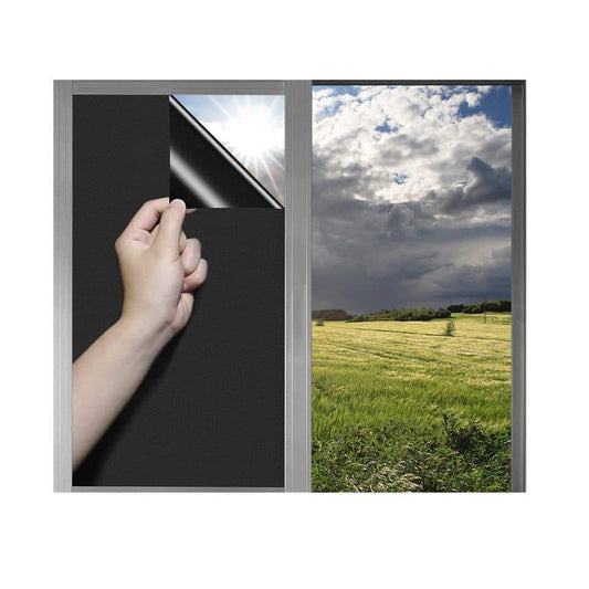 Reflective Self-Adhesive Window Film for Sun Protection UV Block and Privacy, Black, 40cmx2m