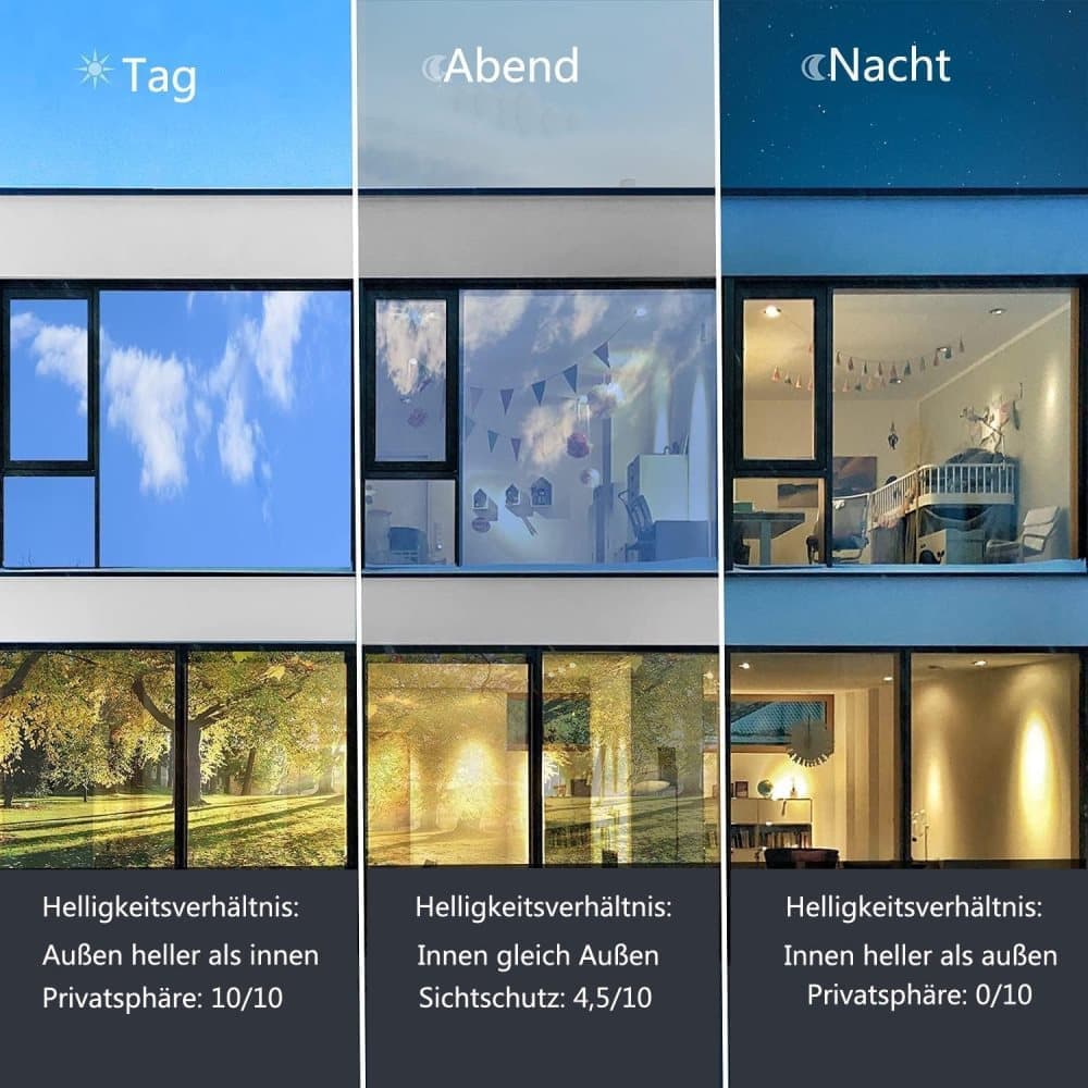 Self-adhesive Window Film Mirror Reflective Sun Protection UV Block Heat Privacy, 40cmx5m, Blue