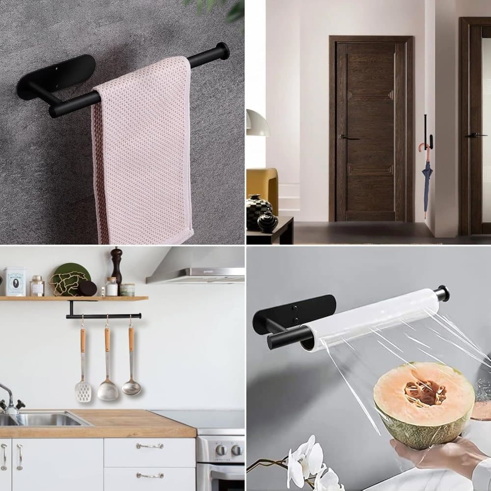 Self-adhesive paper towel holder, no drilling required