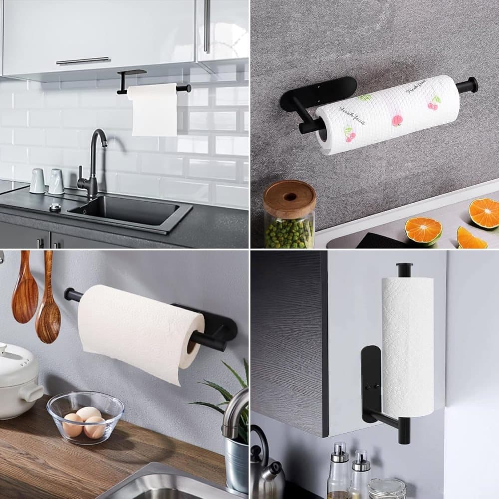 Self-adhesive paper towel holder, no drilling required