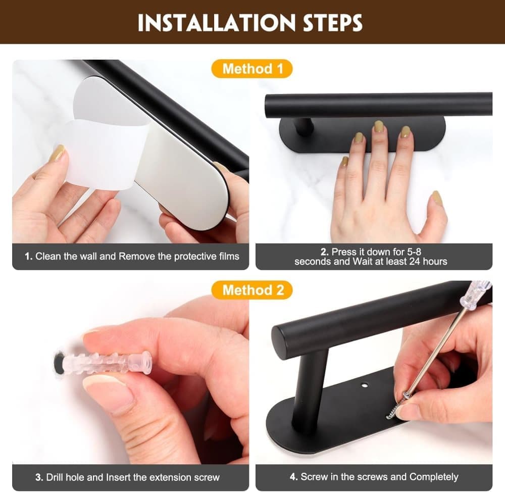 Self-adhesive paper towel holder, no drilling required