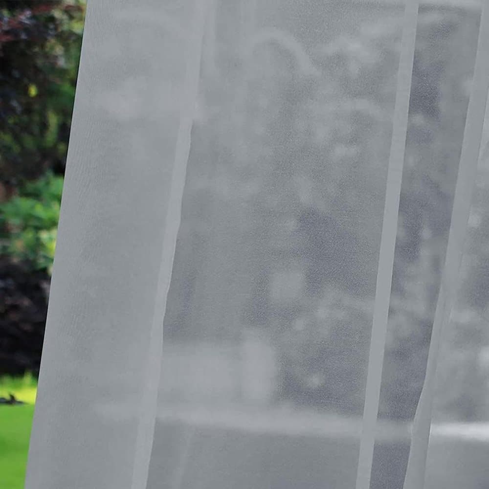 1 Pair Water Resistant Sheer Eyelet Curtains for Outdoor, 140x250cm, Gray