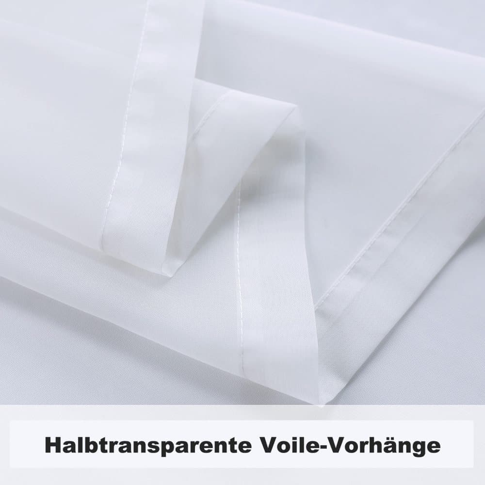 1 Pair Water Resistant Eyelet Curtains for Outdoor, White, 132 cm x 241 cm