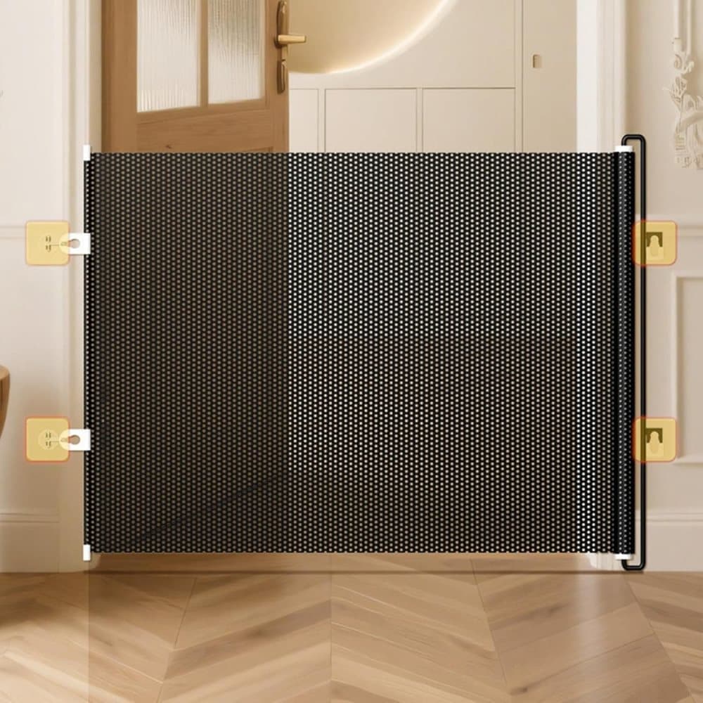 Child Safety Gate Removable for Indoors, 40/50x125 cm, Compatible with Children & Pets, Black, 50×125cm