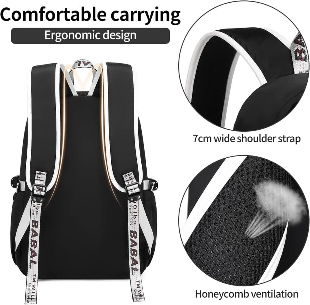 Waterproof Children Backpack for School, Durable Large Capacity Comfortable to Carry, Black