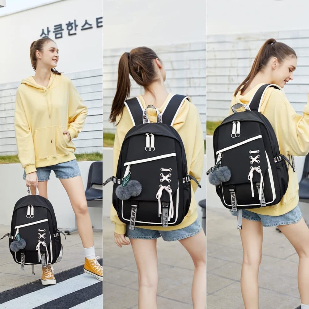 Waterproof Children Backpack for School, Durable Large Capacity Comfortable to Carry, Black