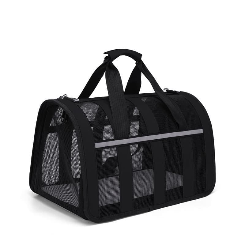 1 Pack Foldable Pet Carrier Bag for Cats and Dogs, Soft Breathable Travel Bag, Black, M