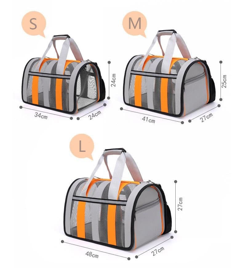 1 Pack Foldable Pet Carrier Bag for Cats and Dogs, Soft Breathable Travel Bag, Black, M