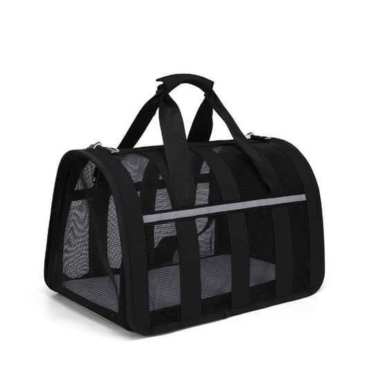 1 Pack Foldable Pet Carrier Bag for Cats and Dogs, Soft Breathable Travel Bag, Black, S